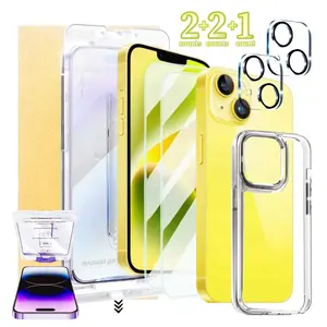 3 in 1 Phone Accessories Set, 2 Counts Phone Screen Protector & 1 Count Phone Case & 2 Counts Lens Protector, Phone Accessories for iPhone 16 Pro Max
