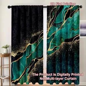 Marble Texture 3D Curtain Set, Elegant Home Decor, Fashionable Window Treatment, Perfect for Living Room, 2 Piece Set
