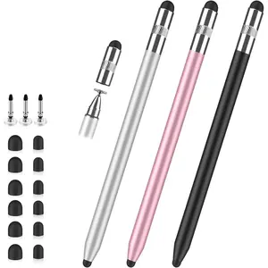 Stylus Pen for Touchscreen, 3-in-1 Rubber Disc Stylus, High Sensitivity and Precision, Universal Stylus Pen Compatible for Ipad, Android Kindle  Capacitive Tablets