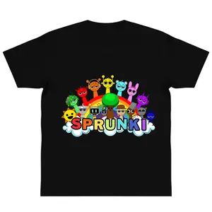 Sprunki Cartoon Tee Funny Comfort Shirt Lover Gift Cozy Tee fashion Streetwear Shortsleeve y2k Casual Top Trending Machine Wash Safe gift