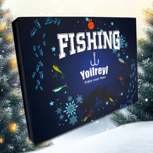 Christmas Fishing Surprise! 24 Days Countdown Calendar, Hidden Lures, Minnows, Bait, Daily Unlocking, Perfect Gift for Anglers, Fishing Hook Set