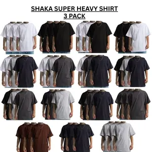 Shaka Wear Super Heavy T-Shirt for Men 3 Pack Durable Comfortable Everyday Wear Medium Size Super Heavy Durable Comfortable Tshirt Menswear Streetwear Clothes Heavyweight Men's Cotton Crew T-Shirts - Top