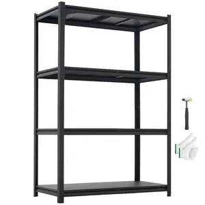 Storage Shelves, 4-Tier Adjustable, 2400 Lb Capacity, Heavy-Duty Garage Storage Shelving Unit, Metal Utility Rack Shelf, Ideal For Garage, Workshop, Warehouse, Basement Organization, 40.55" W x 20.55" D x 60.2" H