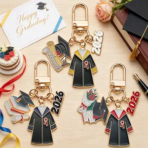 2026 Graduation Memory Keychain -2026 Graduation Charm Keychain -Bachelor's Gown & Doctoral Cap Pendant Keychain