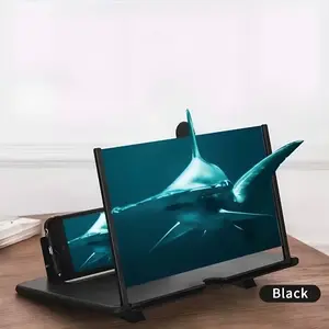 12 inch Mobile Phone Amplifier HD Screen Magnifying Glass Anti Blue Light Eye Protection Multi Functional Amplifier Black Stand