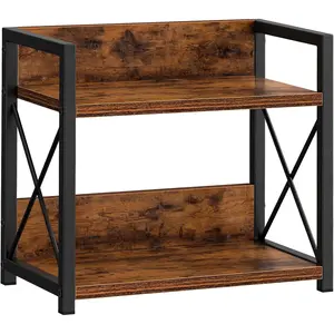 Countertop Shelf Organizer, 2 Tier Kitchen  Rack for Countertop,  Coffee Counter Shelf Organizer for  (Brown, S)