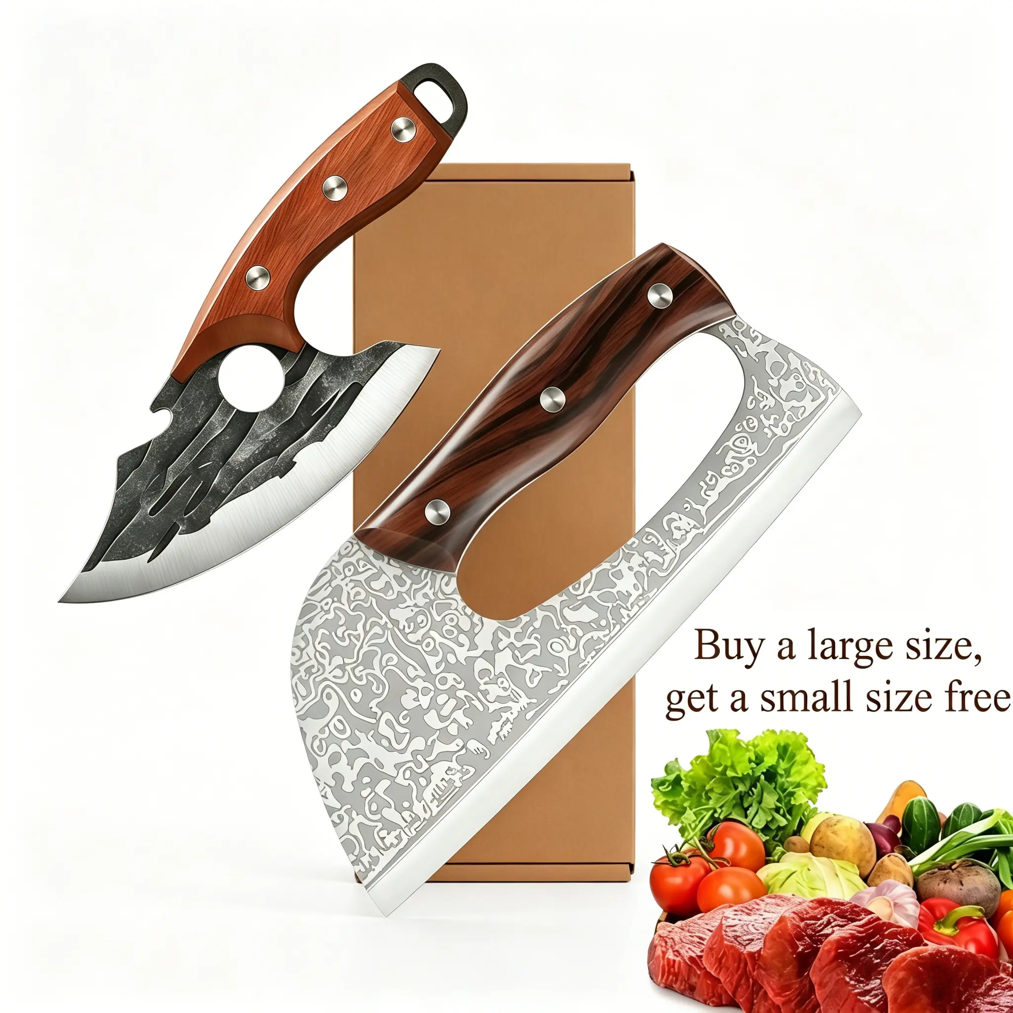 [Buy 1  Get 1 Free] For Only Today 2pcs kitchen knives, super sharp kitchen knives, meat cutters, kitchen knives and slicing knives Combination knife Block household knife chef  knifes meat cleaver knife kitchen  knives Kitchenware Meatcleaverset Cooking