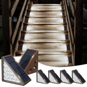 Outdoor Solar Step Lights for Deck Staircase, Patio, and Front Step, 6-Pack Waterproof IP67