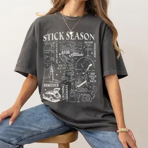 Noah Kahan Stick Season Tour Collection Folk Pop Concert Unisex Tee, Music Lover Sweatshirt, Perfect Fan Gift Shirt Cotton Sleeve Top Womenswear