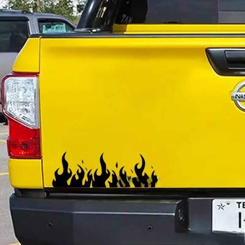 1PC Cool Flame Car Sticker, Car Decals, Suitable for Pickup Truck Body/rear Decoration, Trendy Flame Design, Showing A Sense of Personality and Cool, Injecting Wild Sports Into The Car