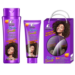 ROUSHUN Keratin Shampoo + Keratin Conditioner Set Cleansing Scalp Hair Care Fluffy Soft Fragrance Shampoo and Hair Care Set Keratin Nourishing Shampoo