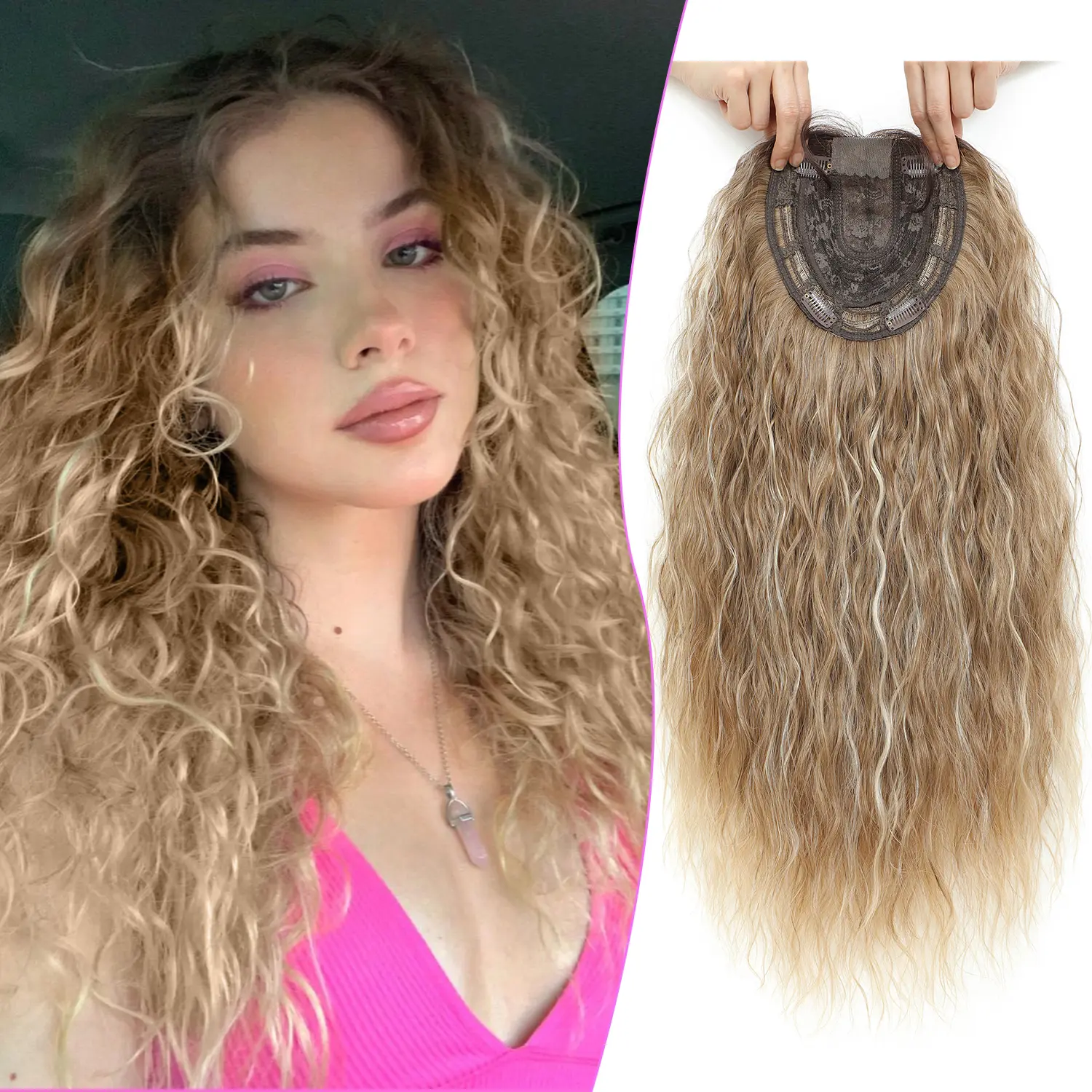 PANEWAY 20-Inch Hair Topper Wiglet for Women, Instant Hairstyle Transformation for Special Occasions, Bridesmaids, Prom, Galas & Cocktail Parties