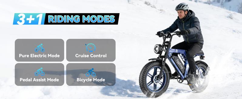 [C200 Electric ebike | Peak Power 1500W| Full Suspension | Top Speed 32 MPH | Range 50-80 Km  | 48V 17.5Ah Removable Battery | 2-Seater Design | LED Headlights | 20-Inch All-Terrain Fat Tires | App-controlled | Blue, Green and Black