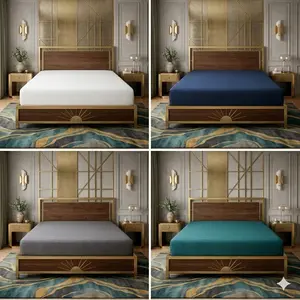 Hotel Collection Luxury Fitted Sheet – 100% Egyptian Micro Cotton 400 TC Sateen, Silky Soft & Breathable, 25cm Deep Pocket Elastic Fit Premium Bedding