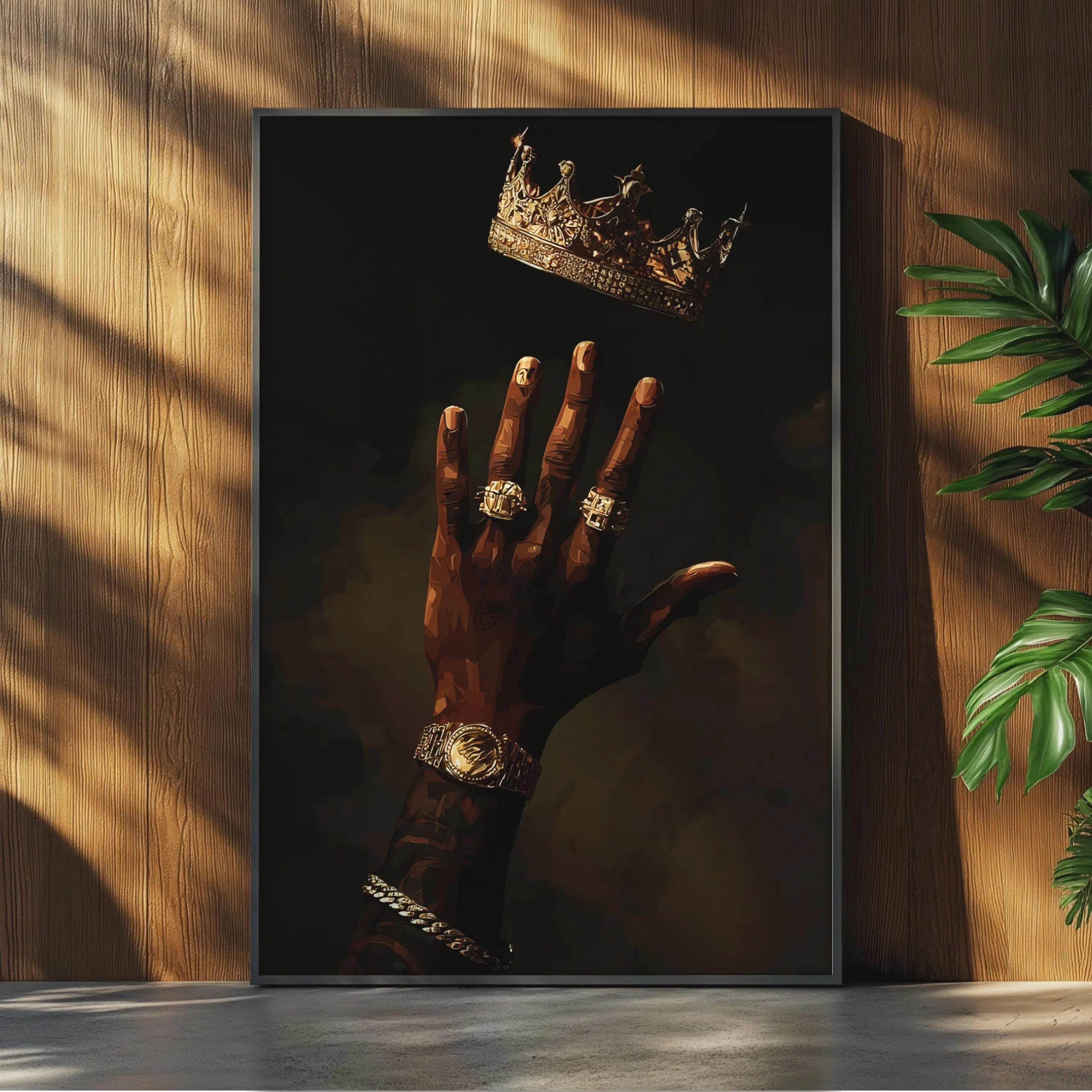 Black Man King Portrait Wall Art, Motivational Wall Art, Luxury Poster, Black Art Decor, Living Room Wall Art