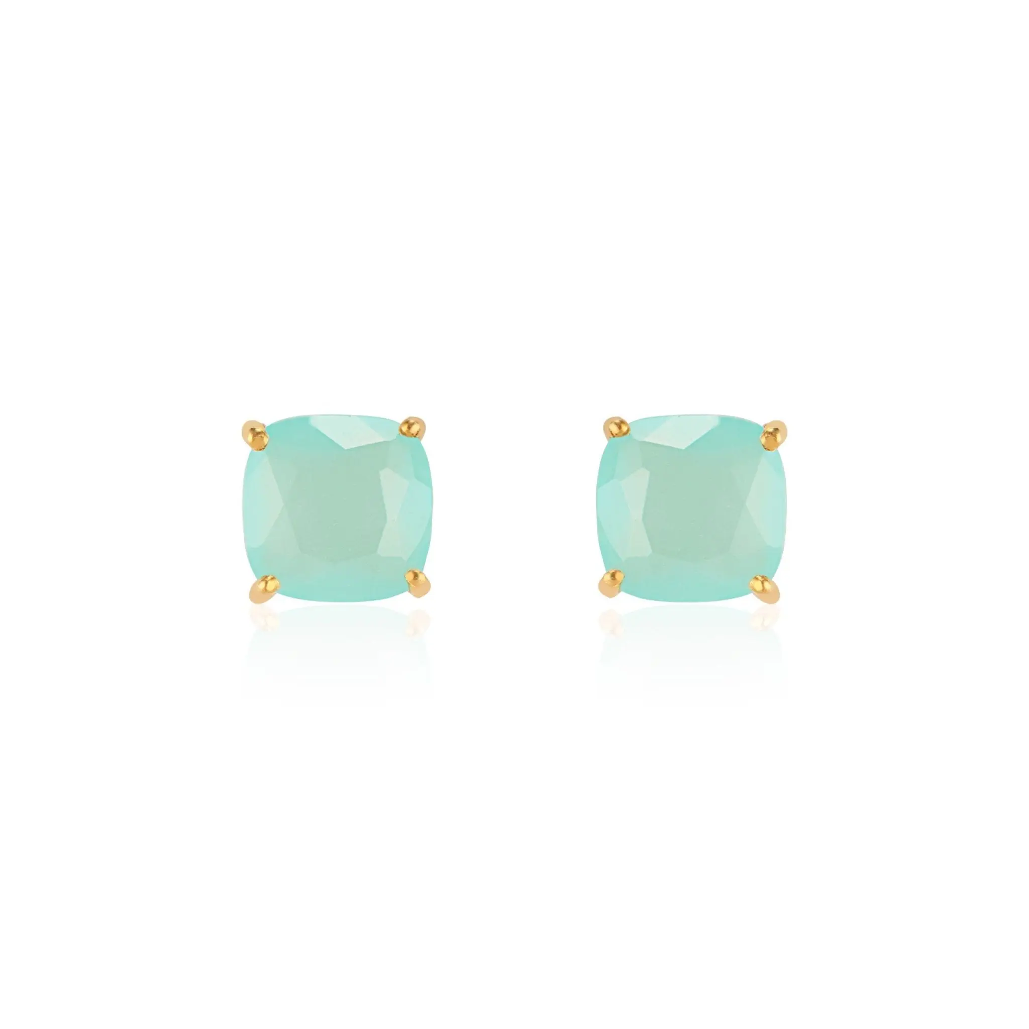 Emmy Studs | Aqua Chalcedony