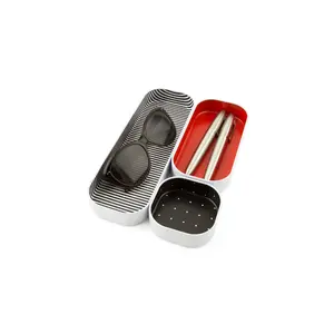 metal stacking bins + drawer organizers sets of 3 small 1"