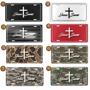 Jesus Saves Camo License Plate, 12" x 6" Aluminum Vanity Tag for US Vehicles, best gift, Old School Bottomland Camo, Duck Camo, Woodland Camo Vanity Plate