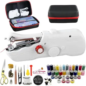 Handheld Sewing Machine with Black Storage Case and 109- Sewing Kit, Mini Portable Cordless Hand Sewing Machine, Ideal for Adults & Beginners, Complete Set of Quick  Clothing Repair Tools
