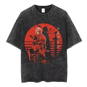 Washed Vintage Anime Vinland Saga Thorfinn You Are Not My Enemies I Have No Enemies T Shirt Men Casual Cotton Oversized T-shirts 5