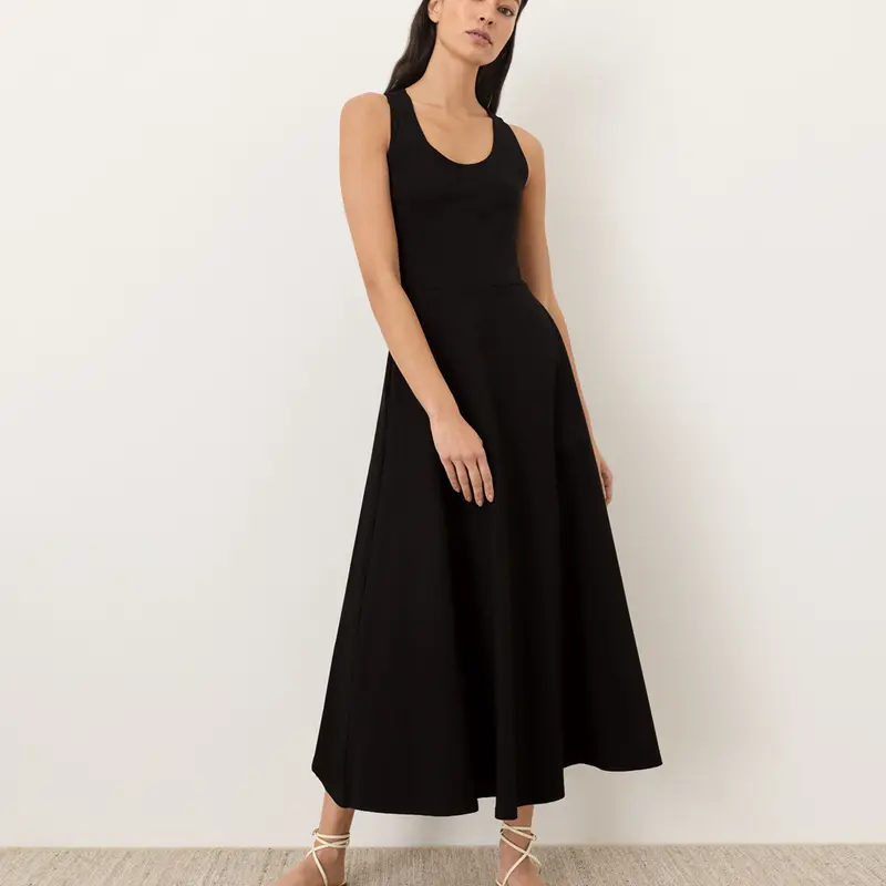 Women's Organic Fit & Flare Open Back Maxi Dress