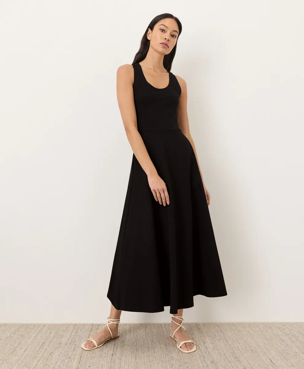Women's Organic Fit & Flare Open Back Maxi Dress Women's Organic Fit & Flare Open Back Maxi Dress