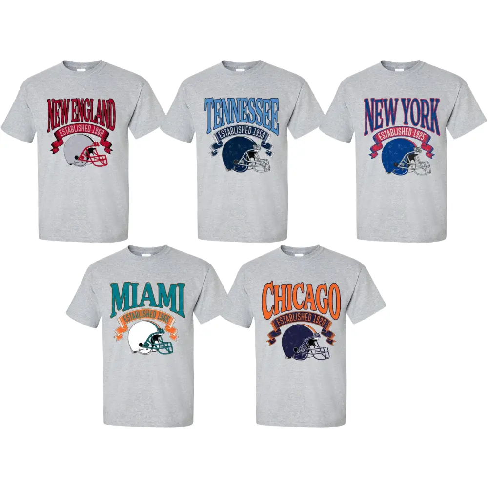 Vintage Football Collection Graphic T Shirt, Retro Hometown Sports Tee, Streetwear Apparel, Sport Grey Color Shirt, Old School Football
