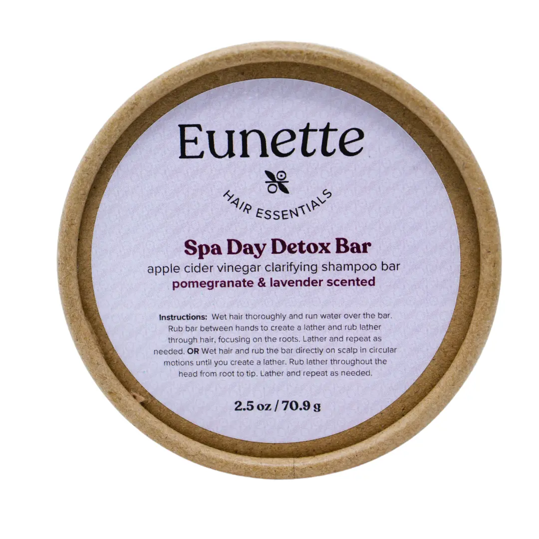Spa Day Detox Bar - Zero waste acv shampoo bar sulfate free curly hair & dreadlocks travel friendly residue free eliminates hair buildup