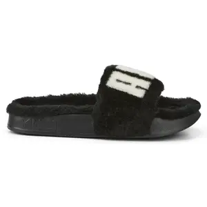 PUMA Womens Leadcat 2.0 Fuzz Slide Casual Sandals Casual Low Heel 1-2" - Black