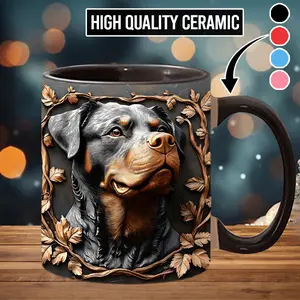 Strong Rottweiler Dog Accent Mug ,Funny Gifts - dog6404