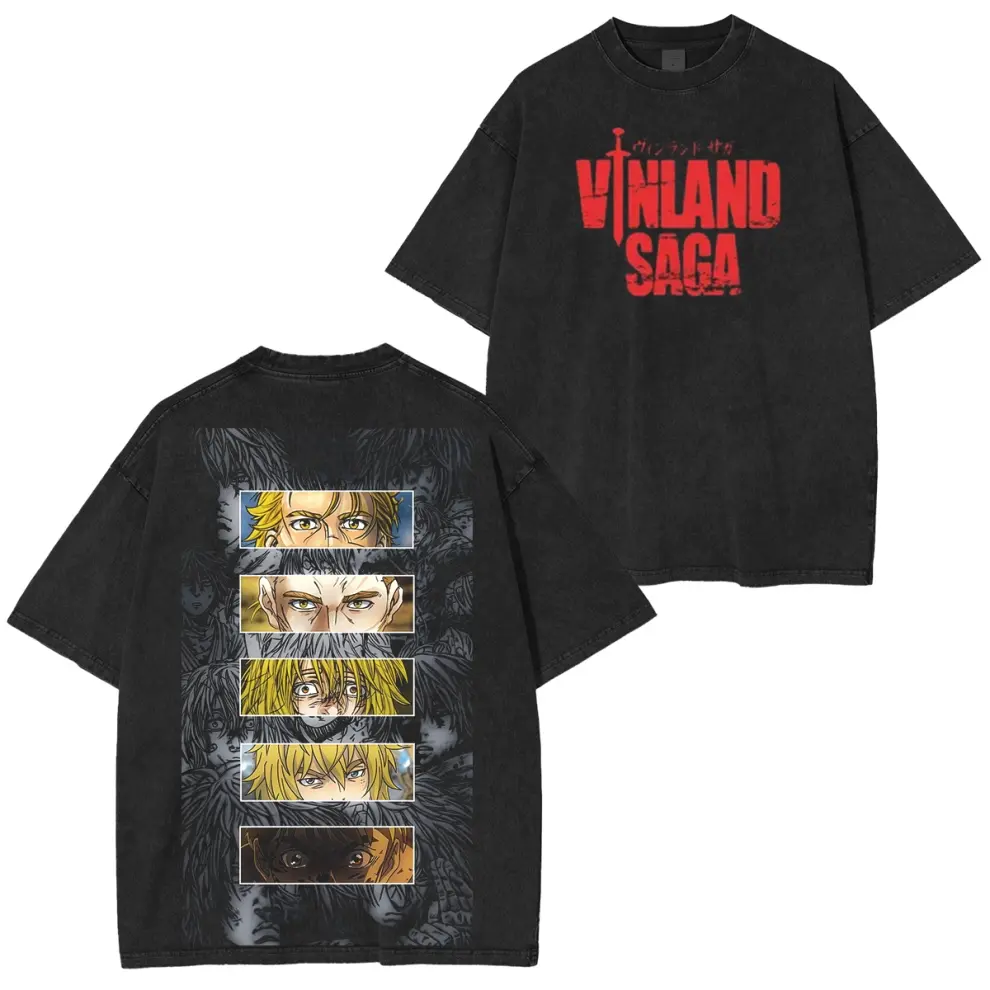 Vinland Saga Vintage Washed Unisex T-Shirt Streetwear Top