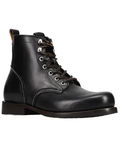 Frye Men's Hudson Workboot Plain Toe Boot Round - Fr41348-Blac
