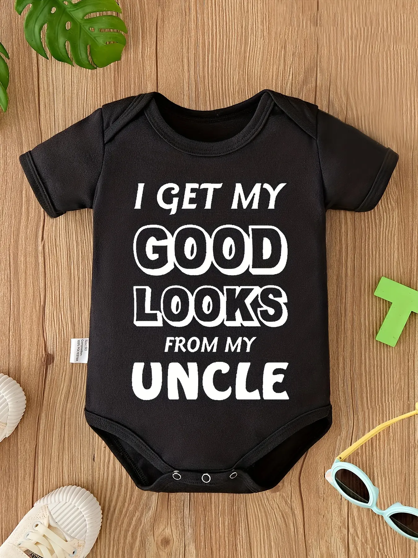 Unisex Baby Soft Cotton Bodysuit - Short Sleeve Crew Neck, Fun Themed "Uncle" Letter Print, Ideal for Baby Shower Gifts & Pregnancy Announcements, Fun Themed Bodysuits, Newborn Outfits, Bodysuit Outfit, Family