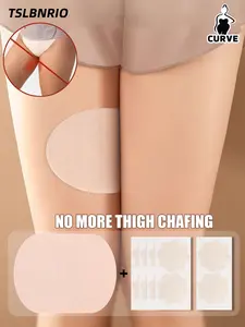 Thigh Chafing Patches & Nipple Covers Set, 2 Styles of Customizable Cut Anti-Friction Strips, Self-Adhesive Breathable Fabric, Perfect for Summer Dresses, Skirts, Gym & Daily Wear