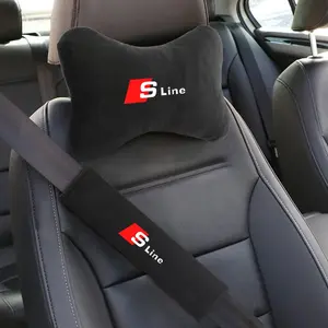 2/4pcs Car Neck Pillow Headrest Pad for Audi Sline A4 B7 B8 B9 A3 8p 8v 8L A5 A6 C6 C5 C7 4f A1 A7 A8 Q2 Q3 Q5 Q7 Rs3 Rs4 Rs5 Rs6 Tt