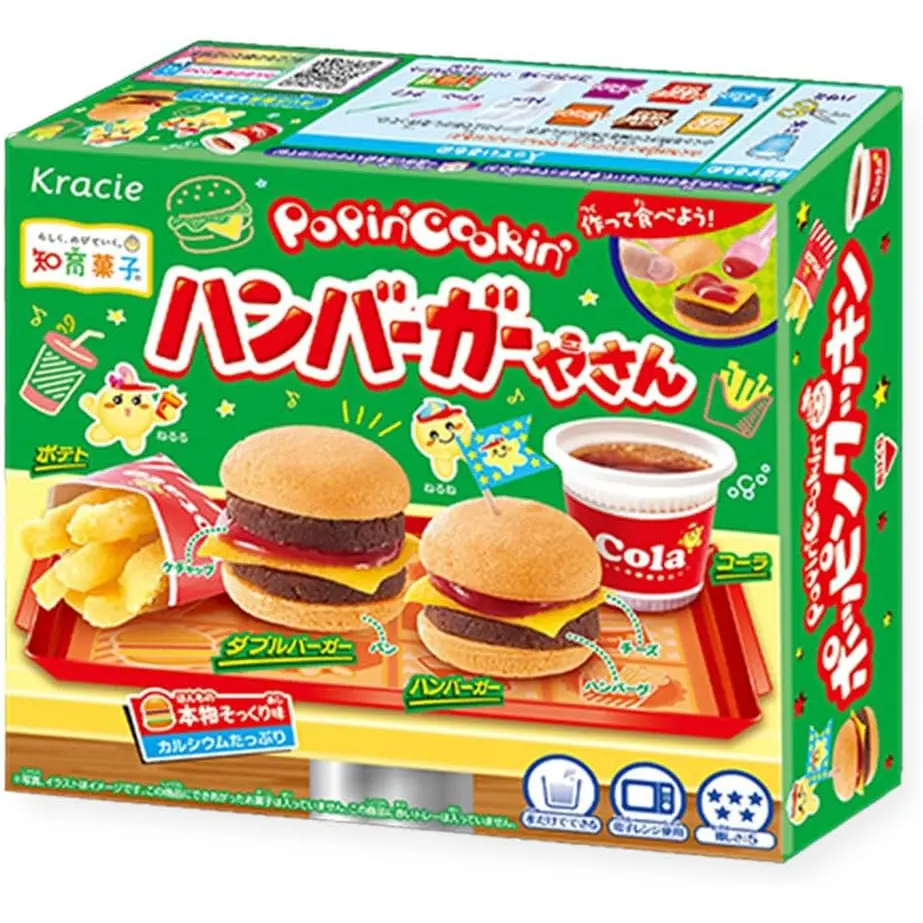 Kracie Popin' Cookin Cooking Japanese DIY Kids Favourite DIY Candy Kit Gift Idea Party Activities (Hamburger DIY Candy Kit 22g)