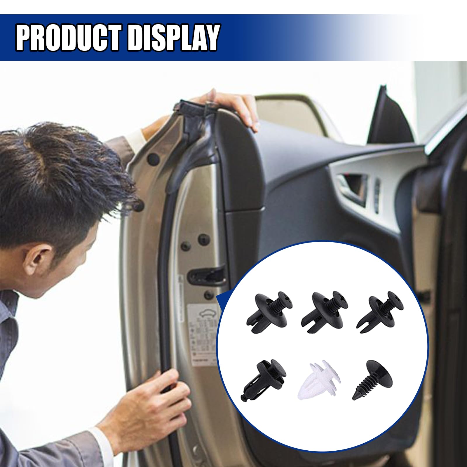 100 Pcs Bumper Clips Car Clips Plastic Rivets Fasteners Push Retainer Kit with Sizes Auto Push Pin Rivets Set