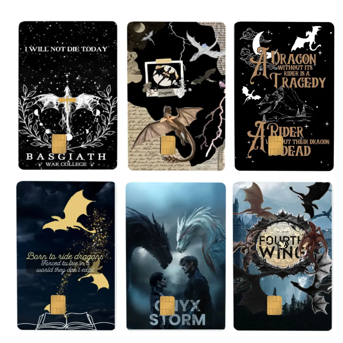 Fourth Wing Credit Card Skin Sticker | Dragon Rider Premium Matte Vinyl Decal | Basgiath War Wallet Accessory | Gift for Fantasy BookTok Lovers