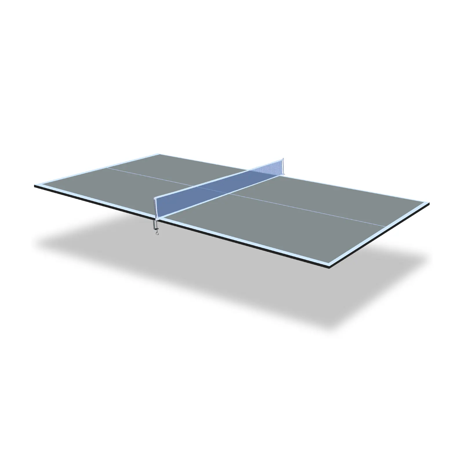 Mid-Size Table Tennis Conversion Top, 71" Long Foldable Grey MDF Board for Adults, Portable with Upright Side for Solo Play and Indoor Games, 12Mm Mdf, Easy To Store, Medium-Density Fiberboard