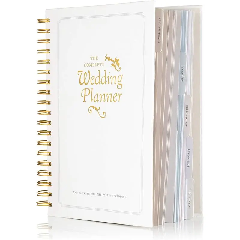 Wedding Planner Organizer - Hardcover Journal, Planner Notebook, Engagement Diary, Countdown Calendar, Bride Gift, Office Stationery Supply