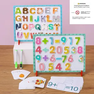 Magnetic Letter Number Puzzle Toy, Learn Letters Arithmetic, Baby Cognitive Development, Fun Educational Toy for Kids, Math Learning Blocks