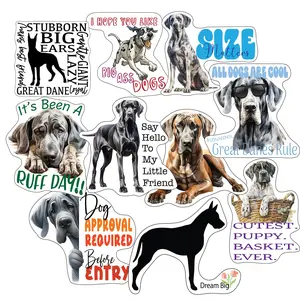 Great Dane Stickers, Ten Vinyl Stickers Supporting Great Dane, Great Great Dane Gift, Decorative Stickers