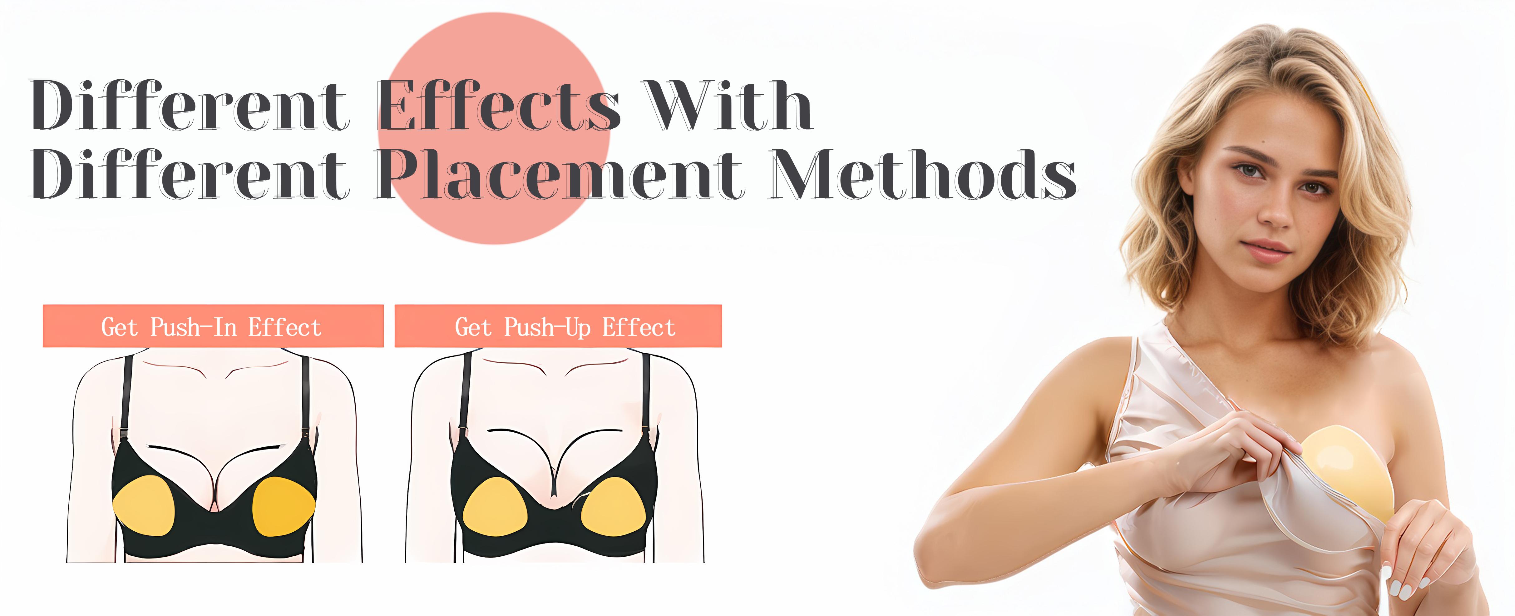 VRCOMFY Double-Sided Sticky Bra Pads - Invisible Lift Push Up Adhesive Silicone Breast Pads for Women, No-Slip Waterproof Sticky Bra Inserts for Low Cut Tops, Swimsuits, Dresses, A-D Cup