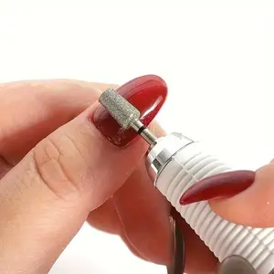 1Pc/2pcs XC Extra Coarse Grit Umbrella‑Shaped Diamond Nail Drill Bit, 3/32" Shank Rotary Grinding Head for Overflow Glue Removal, Posterior Cuticle Burr Trimming & Hangnail Prevention Manicure Tool