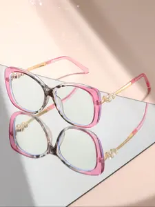 Elegant Butterfly Gradient Frame Glasses with Pearl Elements, Anti-Blue Light Casual Style, Perfect for Daily Wear & Gift Ideas, Stylish Square Frames, Trendy Casual Eyeglasses