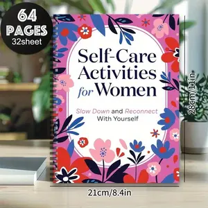 Floral Design Self-Love & Gratitude Spiral Notebook Logbook, Guided Journal for Mental Health, Personal Growth & Inspirational Gift