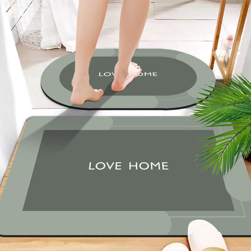 2-Piece Set, 0.1-Inch Thin Model Quick-Drying Bathroom Anti-Slip Mat, Water-Absorbing Mat, Room Decoration, Suitable For Hotels Washbasin
