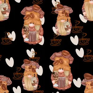 Coffee Gnomes Pattern 10 Quilting Cotton Fabric