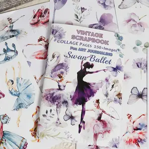 Ballet Themed Scrapbook Set, 18 Sheets(10 Stickers + 8 Papers) DIY Decorative Scrapbook Set, Scrapbooking Supplies, Crafts Decoration