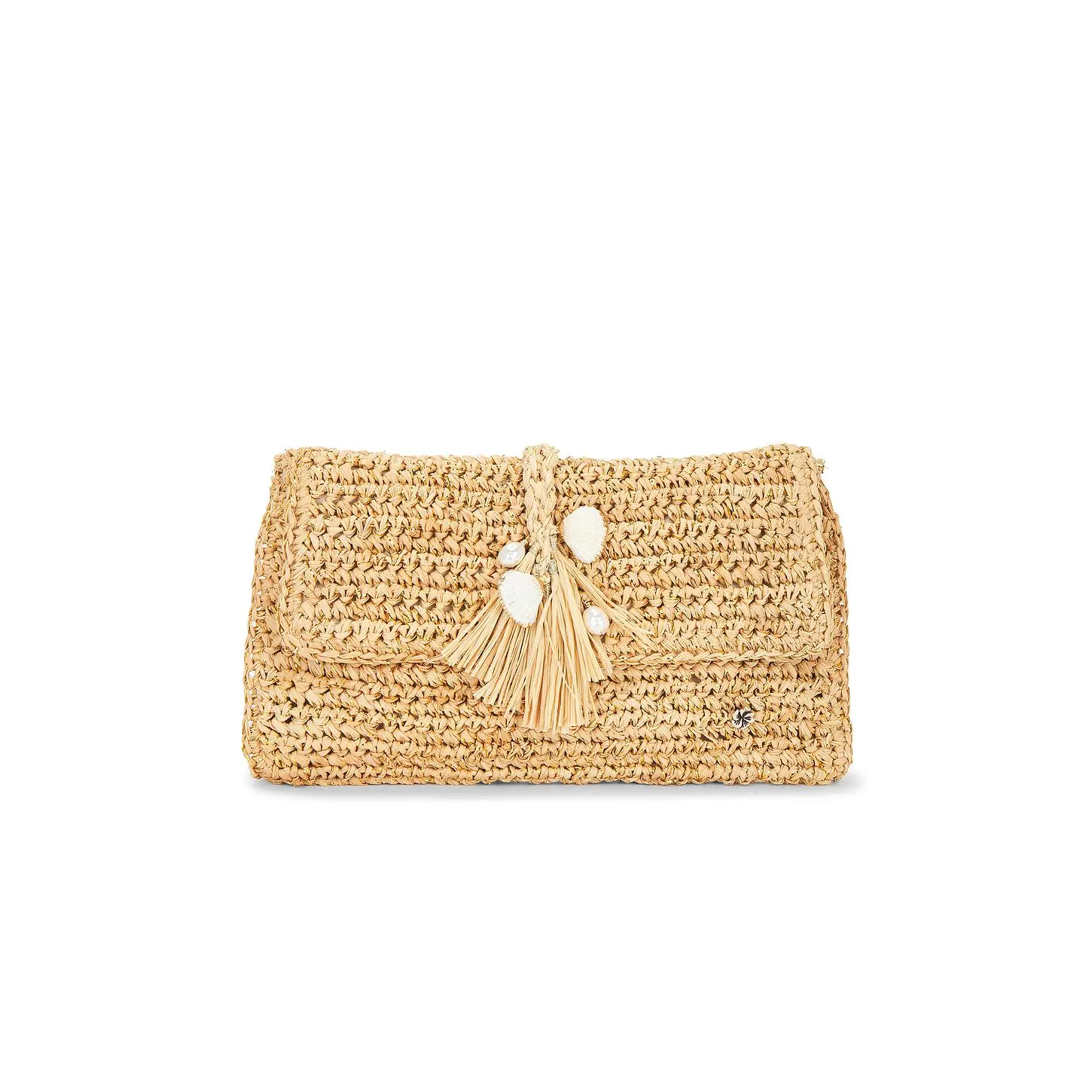 florabella Chastanet Crochet Raffia Clutch in Natural florabella Chastanet Crochet Raffia Clutch in Natural